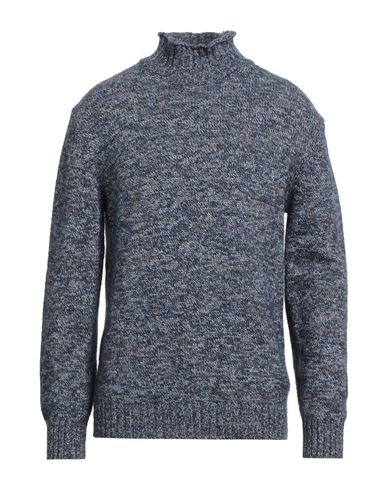 Kangra Cashmere Kangra Man Turtleneck Blue Size 44 Polyamide, Wool, Viscose, Alpaca Wool, Cashmere In Blue