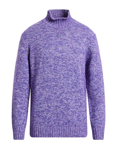 Kangra Cashmere Kangra Man Turtleneck Purple Size 42 Polyamide, Wool, Viscose, Alpaca Wool, Cashmere In Purple
