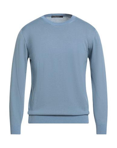 Tagliatore Man Sweater Light Blue Size 38 Wool, Cotton In Blue