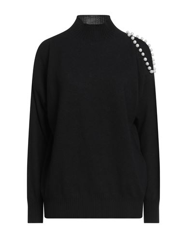 Kontatto Woman Turtleneck Black Size Onesize Polyamide, Wool, Viscose, Cashmere In Black
