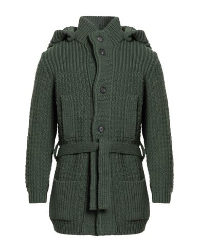 Tagliatore Man Cardigan Green Size 38 Wool, Polyamide In Green