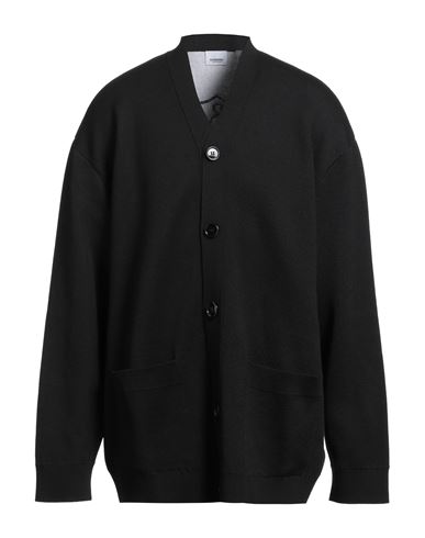 Burberry Man Cardigan Black Size L Wool, Cotton, Polyamide, Elastane In Black