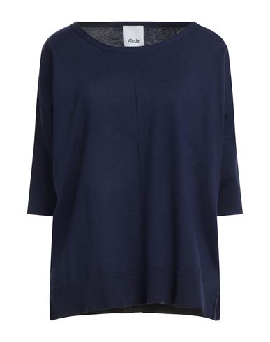 Allude Woman Sweater Midnight Blue Size S Cotton, Silk, Cashmere In Blue