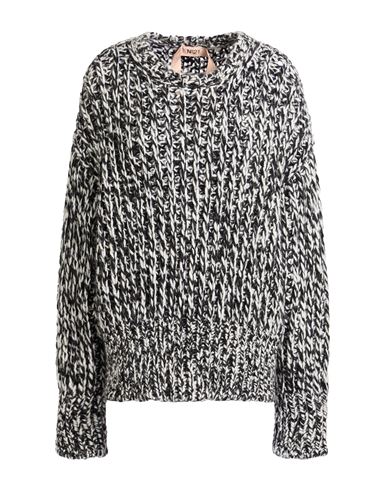 N°21 Woman Sweater Black Size 4 Acrylic, Alpaca Wool, Polyamide, Wool In Black