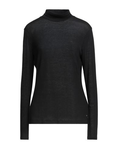 Windsor . Woman Turtleneck Black Size 10 Lyocell, Wool, Elastane In Black