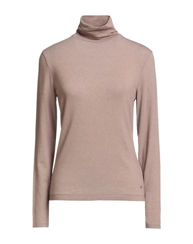 Windsor . Woman Turtleneck Light Brown Size 12 Lyocell, Wool, Elastane In Neutral