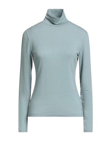 Windsor . Woman Turtleneck Pastel Blue Size 4 Lyocell, Wool, Elastane In Blue