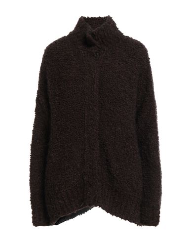 Kontatto Woman Cardigan Dark Brown Size Onesize Acrylic, Mohair Wool, Polyamide, Wool In Brown