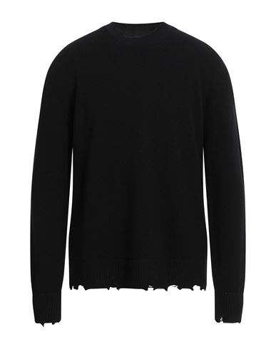 Laneus Man Sweater Black Size 40 Virgin Wool In Black
