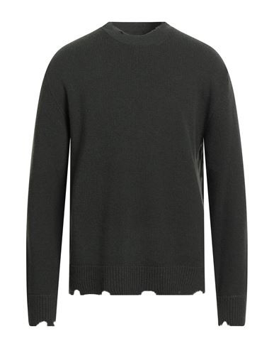 Laneus Man Sweater Dark Green Size 40 Virgin Wool In Gray