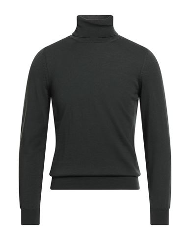 Theland Man Turtleneck Dark Green Size 36 Merino Wool In Green