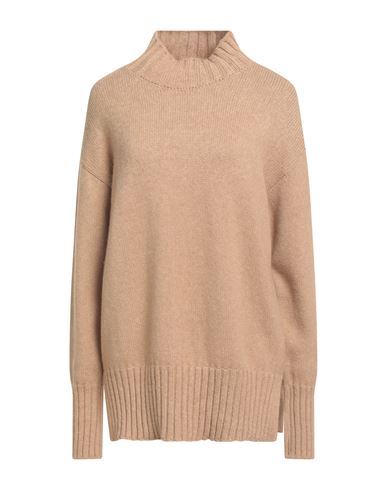 Roberto Collina Woman Turtleneck Camel Size M Merino Wool, Cashmere In Multi