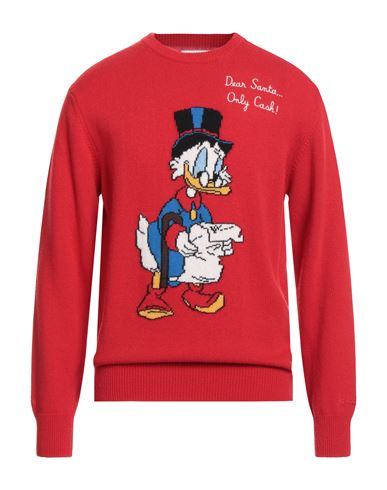 Mc2 Saint Barth X Disney Man Sweater Red Size L Wool, Viscose, Cashmere, Polyamide In Red