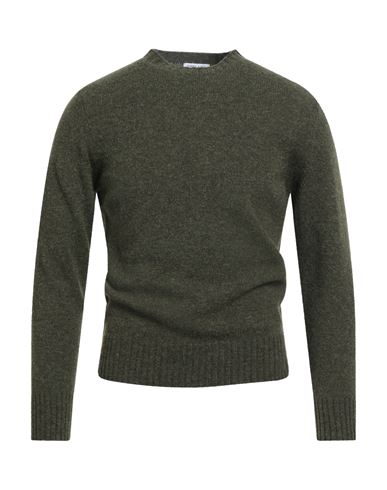 Theland Man Sweater Military Green Size 36 Wool In Green