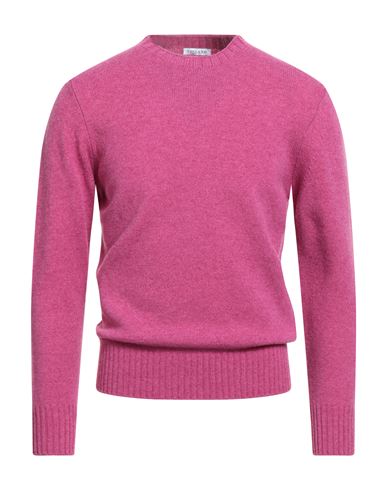 Theland Man Sweater Fuchsia Size 48 Wool In Pink