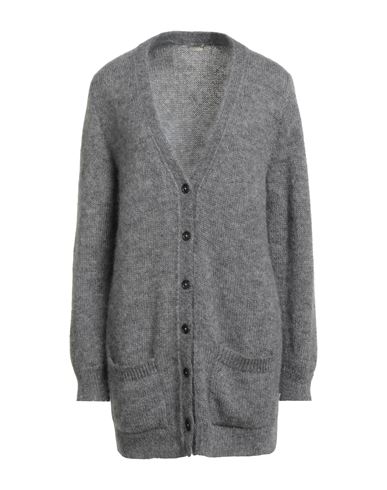 Massimo Alba Woman Cardigan Grey Size M Mohair Wool, Silk In Gray