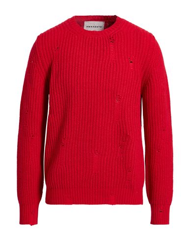 Amaranto Man Sweater Red Size L Wool, Polyamide In Red