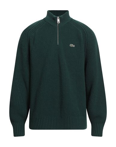 Lacoste Man Turtleneck Dark Green Size 6 Wool In Green
