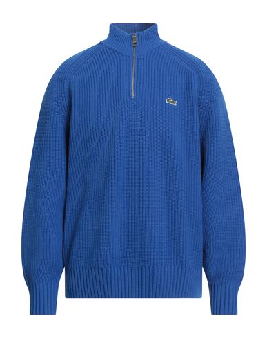 Lacoste Man Turtleneck Bright Blue Size 6 Wool In Blue