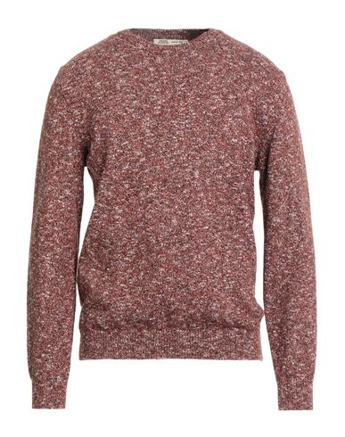 Maurizio Baldassari Man Sweater Orange Size Xl Virgin Wool, Cotton, Polyamide In Brown