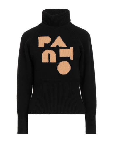 Patou Wool And Cashmere Blend Sweater With Logo In Black