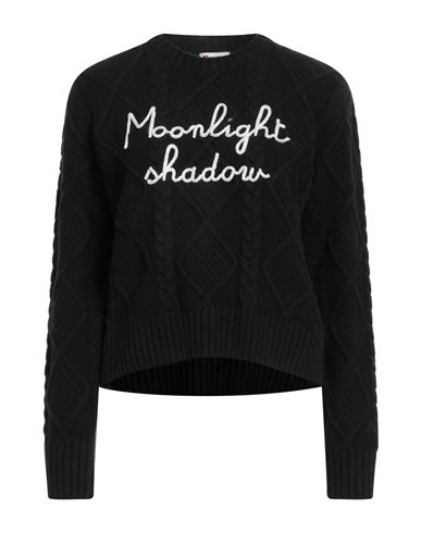 Mc2 Saint Barth Wool Blend Sweater With Slogan In Black