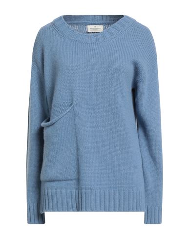 Bruno Manetti Woman Sweater Slate Blue Size 8 Cashmere In Blue
