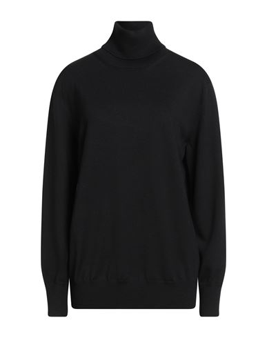 Jil Sander Wool Sweater With Turtleneck And Ribbed Finish In Black