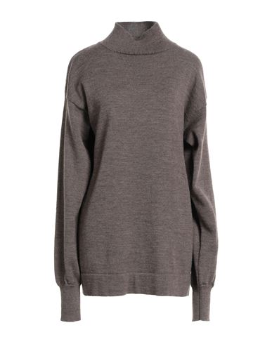 Maison Margiela Woman Turtleneck Khaki Size Xl Virgin Wool In Gray