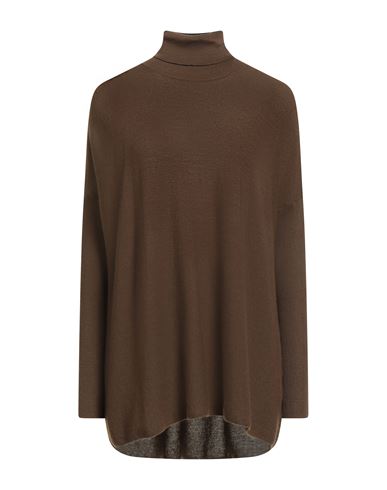 Gentryportofino Woman Turtleneck Dark Green Size 16 Cashmere In Brown