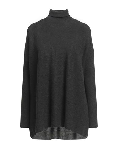 Gentryportofino Woman Turtleneck Charcoal Size 16 Cashmere In Gray