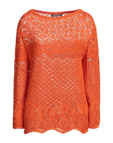 Alberta Ferretti Woman Sweater Orange Size 4 Cotton In Orange