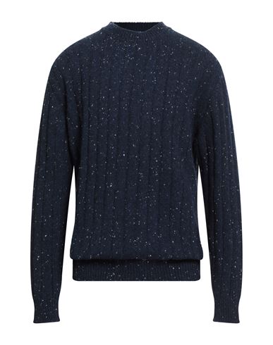 Wool & Co Man Sweater Midnight Blue Size Xxl Wool, Polyamide In Blue