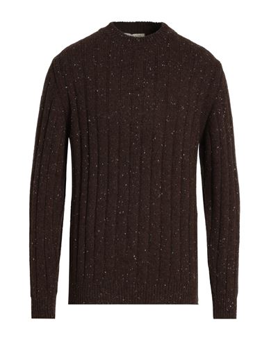 Wool & Co Man Sweater Chocolate Brown Size L Wool, Polyamide In Brown