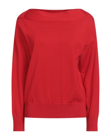 Alpha Studio Woman Sweater Tomato Red Size 8 Merino Wool