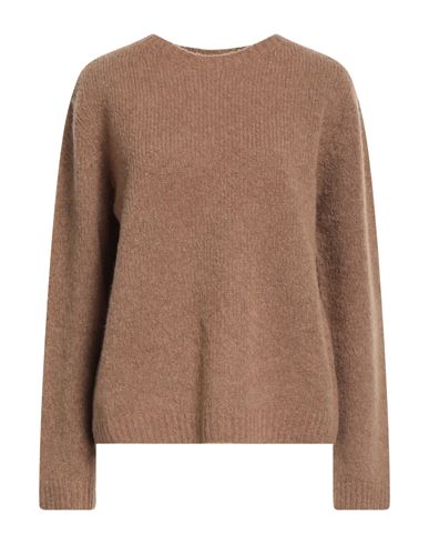 Fisico Cristina Ferrari Fisico Woman Sweater Camel Size L Virgin Wool, Polyamide In Sand