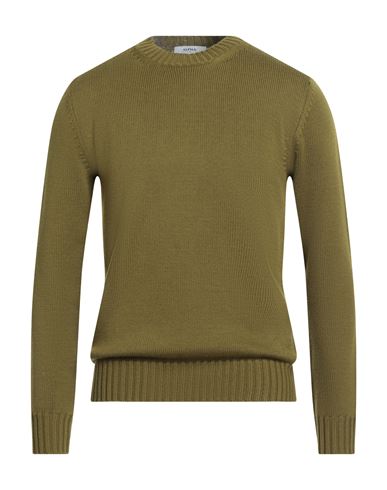 Alpha Studio Man Sweater Military Green Size 44 Wool In Green