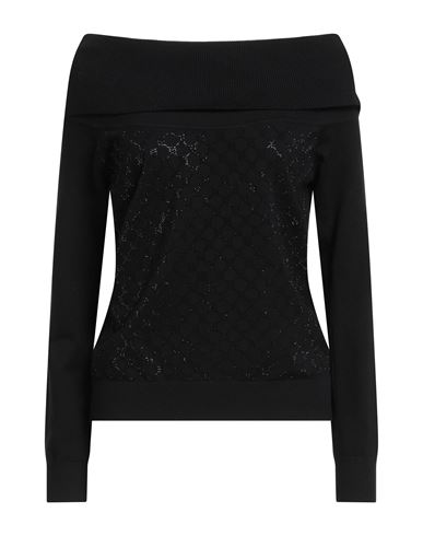 Gaudì Woman Turtleneck Black Size M Viscose, Polyamide In Black
