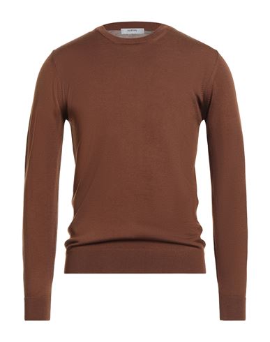 Alpha Studio Man Sweater Brown Size 44 Merino Wool In Brown