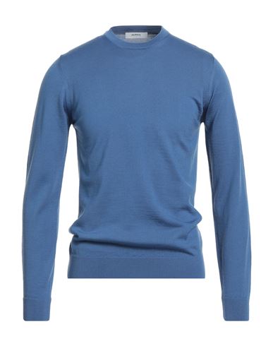 Alpha Studio Man Sweater Light Blue Size 42 Merino Wool In Blue