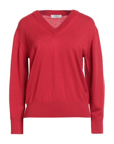 Alpha Studio Woman Sweater Red Size 10 Merino Wool In Red