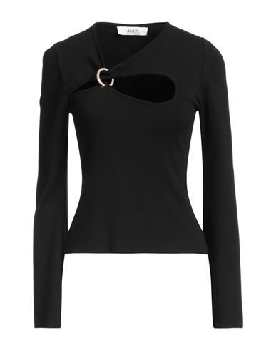 Akep Woman Sweater Black Size 8 Viscose, Polyamide, Elastane In Black