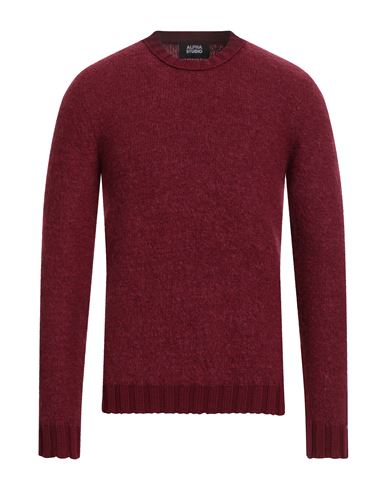 Alpha Studio Man Sweater Burgundy Size 42 Alpaca Wool, Recycled Polyamide, Polyamide, Wool In Red