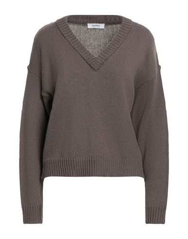 Alpha Studio Woman Sweater Brown Size 10 Merino Wool