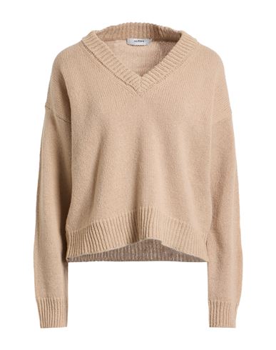 Alpha Studio Woman Sweater Beige Size 10 Merino Wool In Sand
