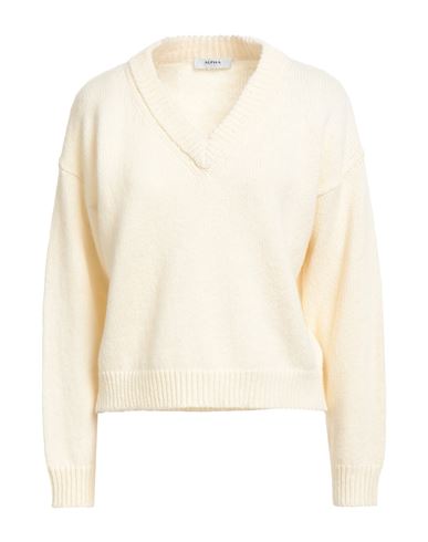 Alpha Studio Woman Sweater Cream Size 10 Merino Wool