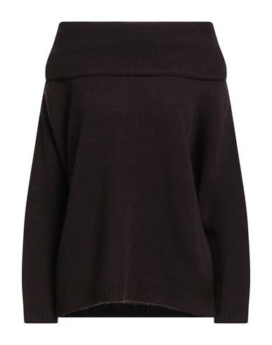 Fisico Cristina Ferrari Fisico Woman Turtleneck Dark Brown Size L Virgin Wool, Polyamide In Brown