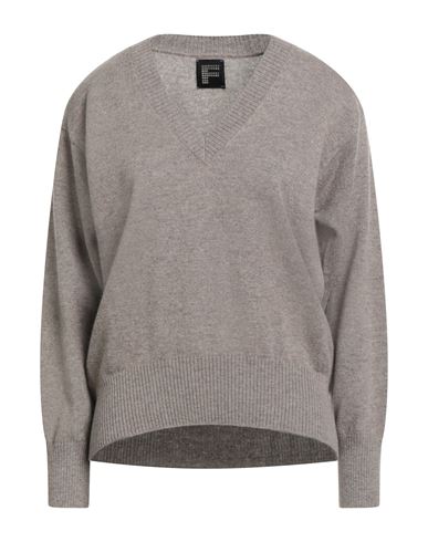 Fisico Cristina Ferrari Fisico Woman Sweater Khaki Size M Cashmere In Gray