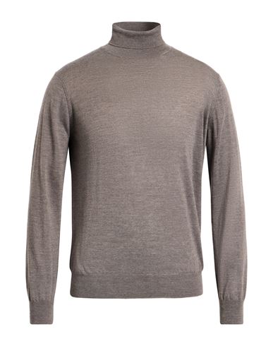 Aion Man Turtleneck Taupe Size 46 Virgin Wool In Gray