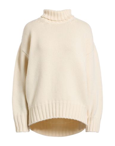 Aragona Woman Turtleneck Ivory Size 8 Merino Wool In White